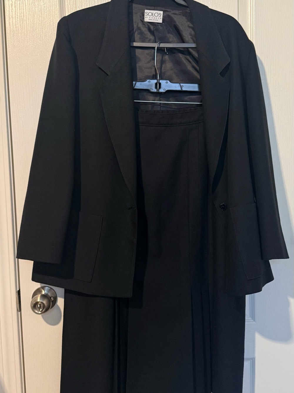 Vintage Solos by Koret Black Women's Blazer and Skirt Set 18/14